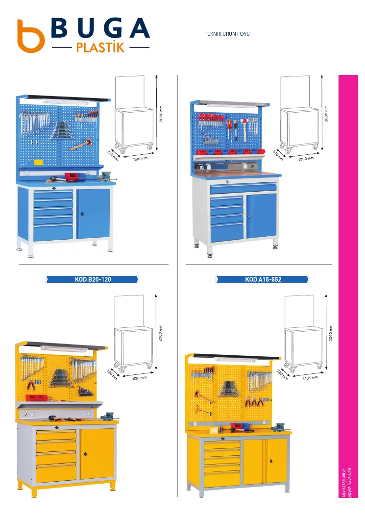 Takım Arabaları & Çalışma Tezgahları • Teknik Föy 06
