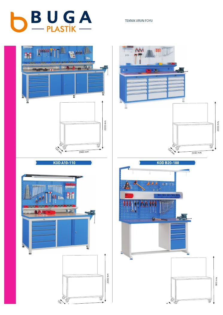 Takım Arabaları & Çalışma Tezgahları • Teknik Föy 07